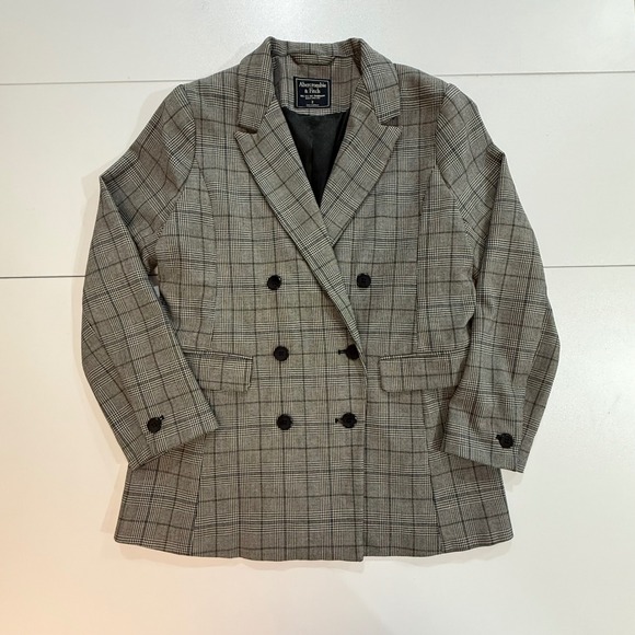 Abercrombie & Fitch Women's Plaid Double Breasted Blazer Jacket Size 2 (151)1 - Picture 1 of 11